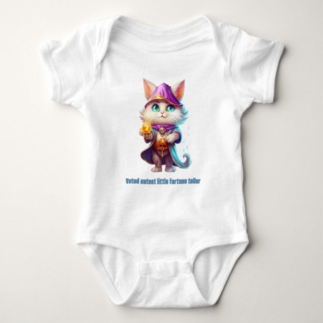 Body Para Bebê Kitten Terapeuta da Sorte Azul de Halloween (Frente)