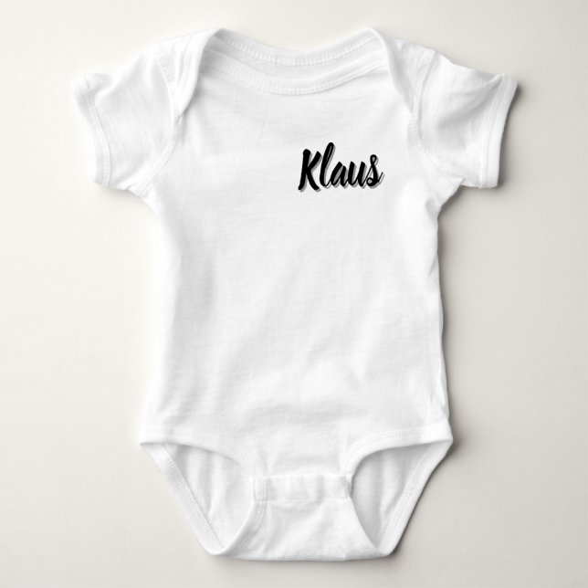 Body Para Bebê Klaus Baby Name, (Frente)
