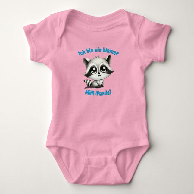 Body Para Bebê Kleiner Müll-Panda (Frente)