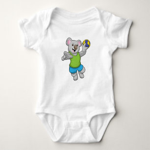 Body Para Bebê Koala com esportes de handebol