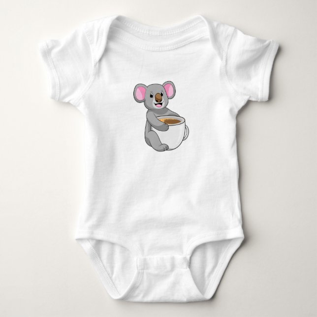 Body Para Bebê Koala com Taça do Café (Frente)