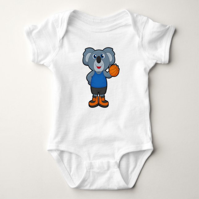 Body Para Bebê Koala como jogador de basquetebol (Frente)