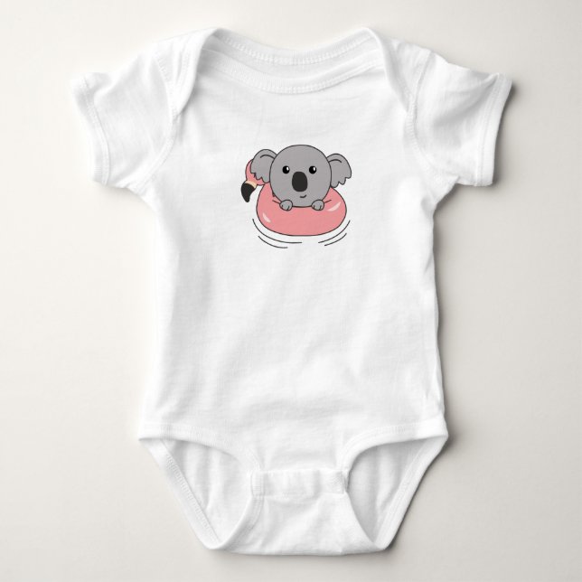 Body Para Bebê Koala Flamingo Natação Rings Summer (Frente)