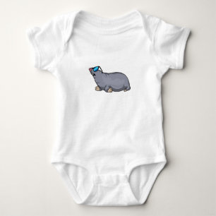 Body Para Bebê Lã com óculos de sol