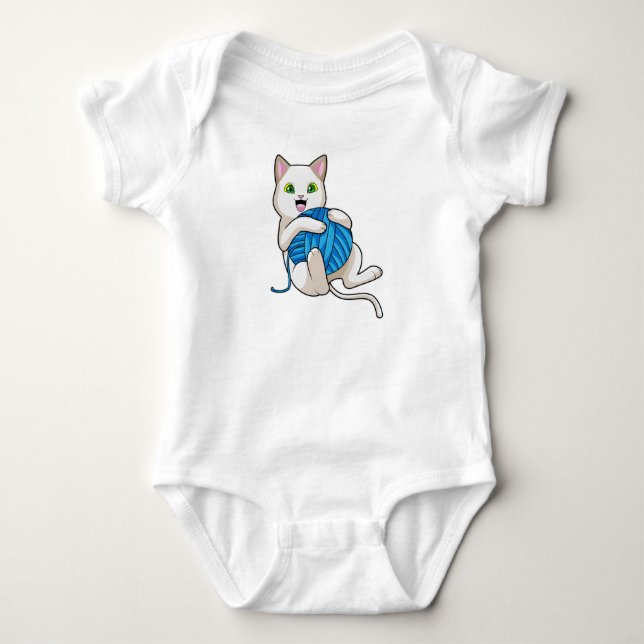 Body Para Bebê Lã de Brincação de Gato (Frente)