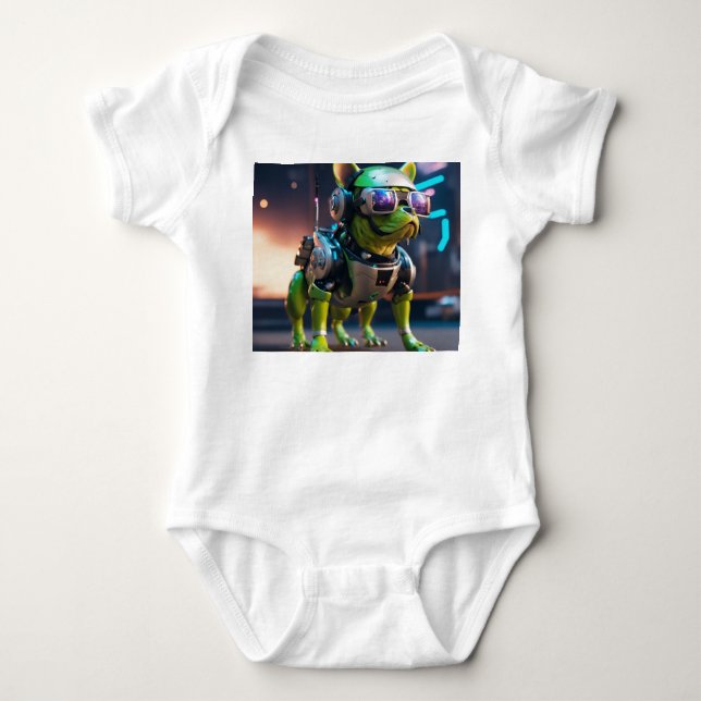 Body Para Bebê Laboratório CyberTee: Designs negros para amantes  (Frente)