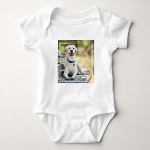 Body Para Bebê Labrador Amarelo Fica No Banco