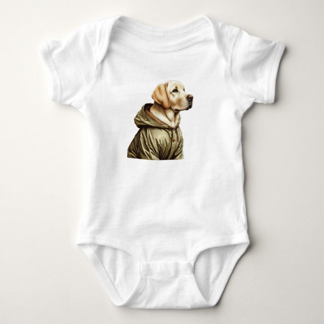 Body Para Bebê Labrador/cão à caça (Frente)