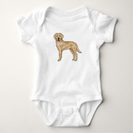 Body Para Bebê Labrador Retriever Amarelo Desenho Animado Cachorr