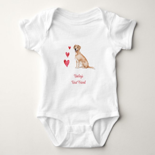 Body Para Bebê Labrador Retriever Personalizado Melhor Amigo (Frente)