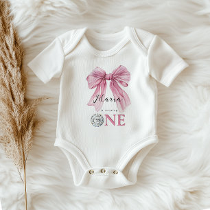Body Para Bebê Laço Coquete Rosa Brilho 1º