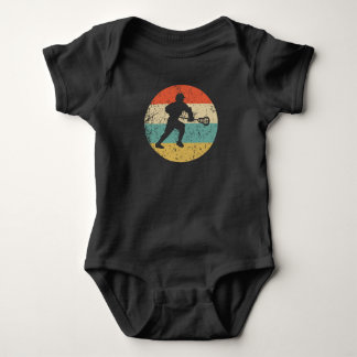 Body Para Bebê Lacrosse Player Silhout Retro Sports
