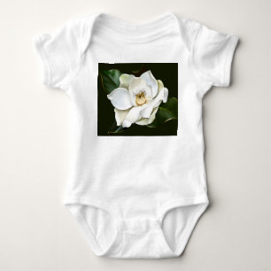 Body Para Bebê Lado a fundo verde da Magnolia Branca