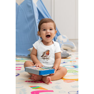 Body Para Bebê Ladrão vermelho, em forma de água, personalizável