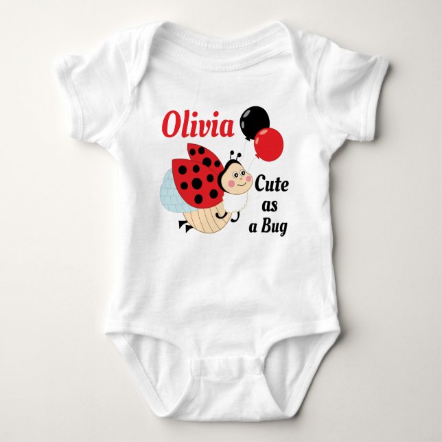 Body Para Bebê Ladybug Bebê Cusmmomecizado (Frente)
