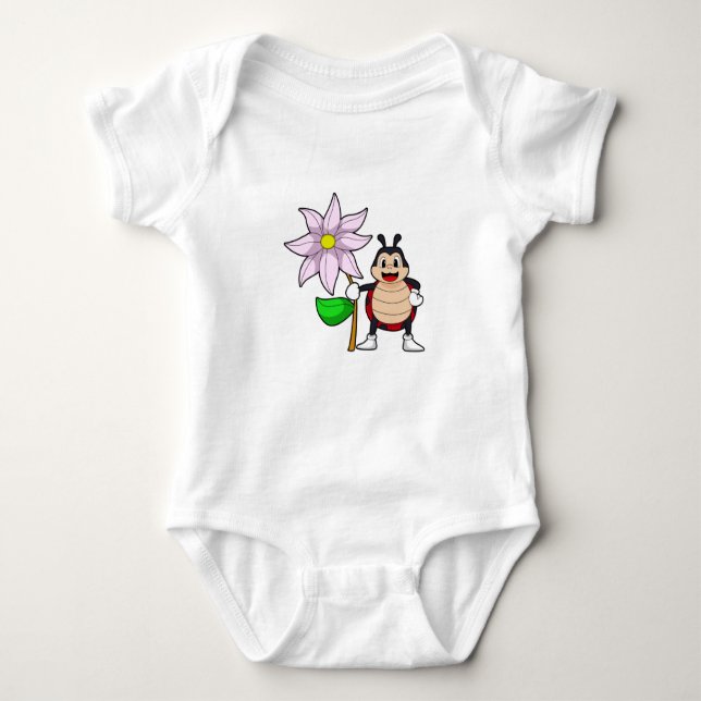 Body Para Bebê Ladybug com Flower.PNG (Frente)