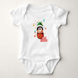 Body Para Bebê Ladybug de Natal Cheer