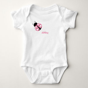 Body Para Bebê Ladybug Rosa Personalizado