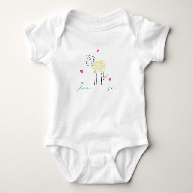 Body Para Bebê Lamb Baby Jersey (Frente)
