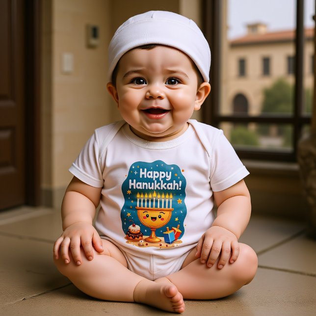 Body Para Bebê Lançador de Latke de Hanukkah (Hanukkah Latke Dropper Baby Bodysuit)