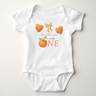 Body Para Bebê Laranja Cutie Pequena Aniversário de 1 ano