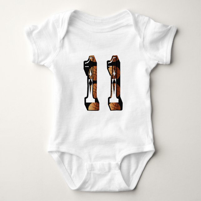 Body Para Bebê Laranja E Negra De Basquete 11, (Frente)