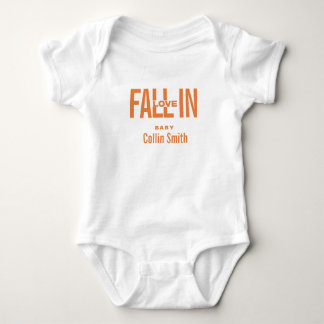 Body Para Bebê Laranja Enamora Nome do Bebê Personalizado 