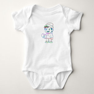 Body Para Bebê Laranja Rad: Garoto Skatista Retro