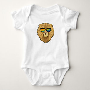 Body Para Bebê Leão com óculos de sol