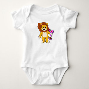 Body Para Bebê Leão com secador de cabelo