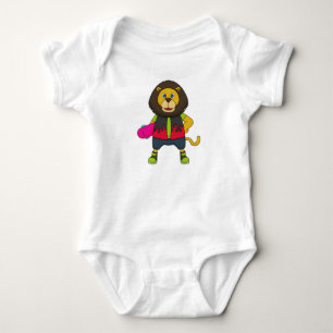 Body Para Bebê Leão como Patinador com skate