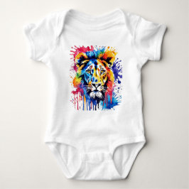 Body Para Bebê Leão cor-de-água engraçado
