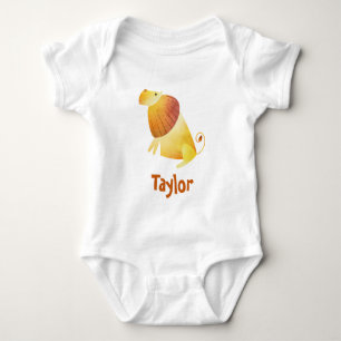 Body Para Bebê Leão de Aquarela
