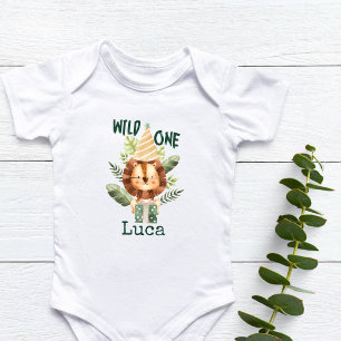Body Para Bebê Leão de Bebê Selvagem Personalizada