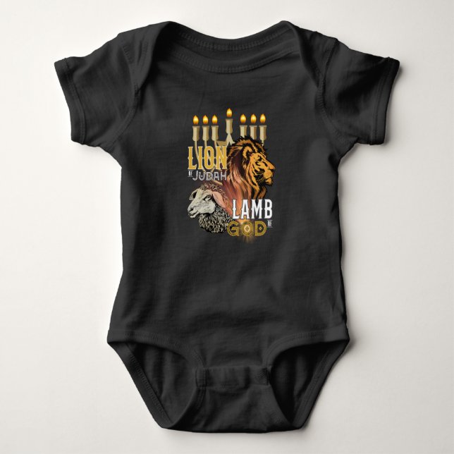 Body Para Bebê Leão De Judah Lamb De Deus Unisex (Frente)