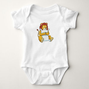 Body Para Bebê Leão dormindo com Travesseiro