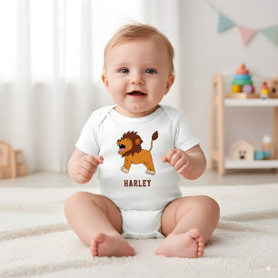 Body Para Bebê Leão Fofo Nome Personalizado Menino Exclusivo Pers
