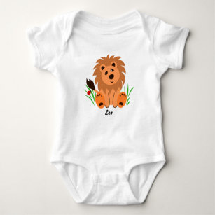 Body Para Bebê Leão giro na grama com roupa para bebê de joaninha