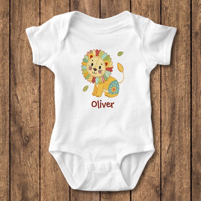 Body Para Bebê Leãozinho de Patchwork Fofo (Criador carregado)