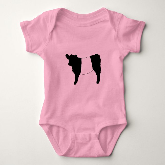 Body Para Bebê Legal Belga Galloway Bovinos Raros Vaca Beltie Ste (Frente)