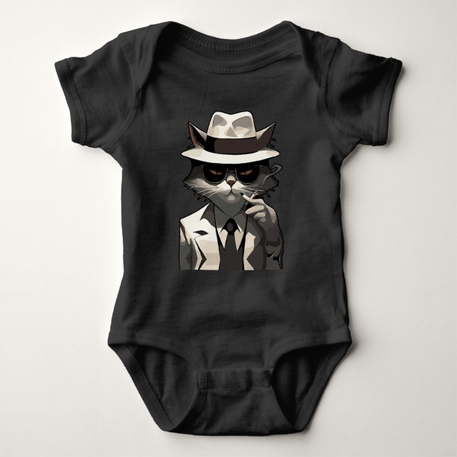 Body Para Bebê Legal Cat Noir: Suave e Misterioso Felino (Frente)