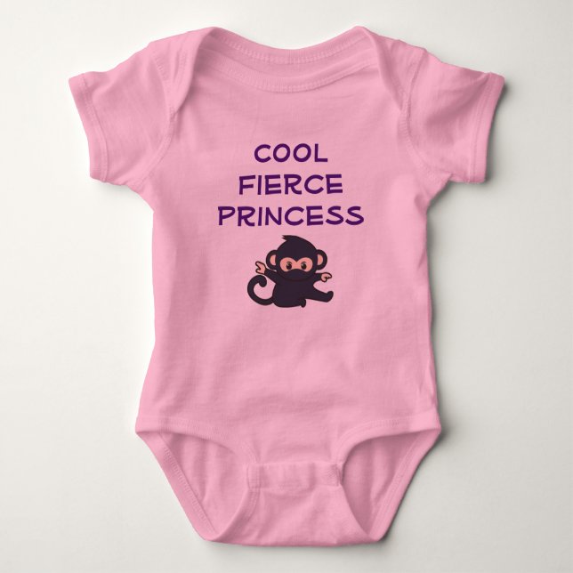 Body Para Bebê Legal Princesa Funny Cute Ninja Macaco (Frente)