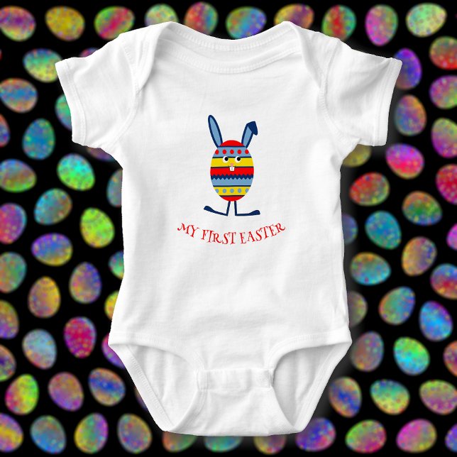 Body Para Bebê Legenda fofa do coelho de Páscoa (Criador carregado)