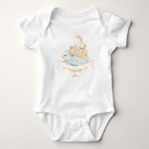 Body Para Bebê Leite e pássaro - Menina Bebê Bodysu