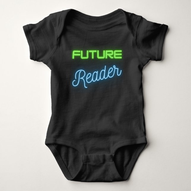 Body Para Bebê Leitor Futuro Verde Azul (Frente)