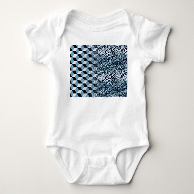 Body Para Bebê Leopard Geométrico, Design de Pele Animal. (Frente)