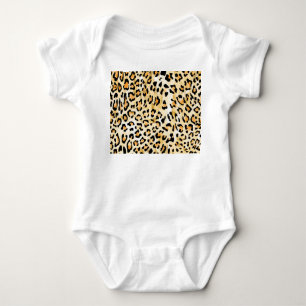 Body Para Bebê Leopardo amarelo, desenhado à mão.