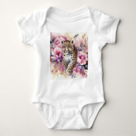 Body Para Bebê Leopardo e Rosas Bebê-macarrão