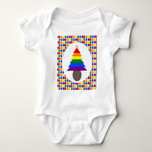Body Para Bebê Lésbicas Árvore de Natal Rainbow e Presentes