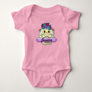 Body Para Bebê Letra Monograma Feliz Flor Cuta